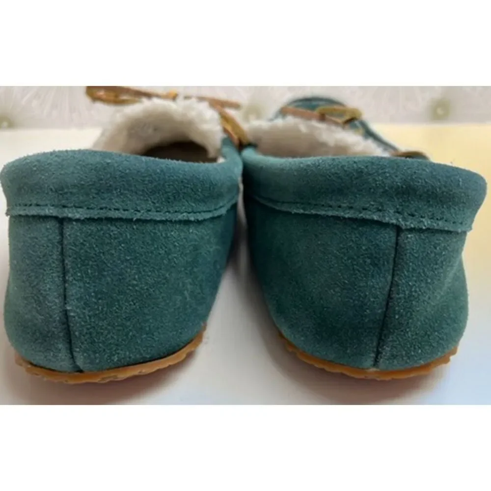 Lands' End green suede moccasins. Size 9 men's.